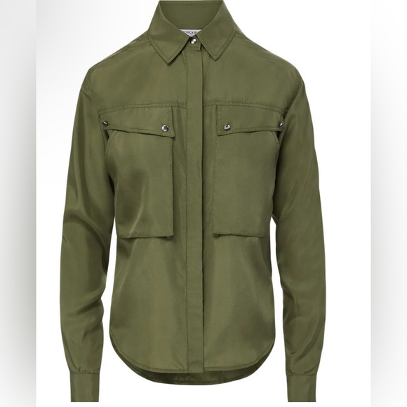 Veronica Beard Jada silk button down top - Picture 7 of 8